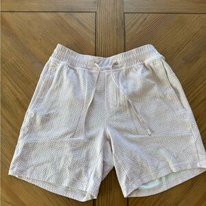 LULULEMON TEXTURESD DOUBLE KNIT AT EASE SHORTS PINK